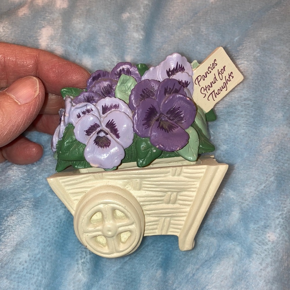 Hallmark Pansies in wheelbarrow 🌻